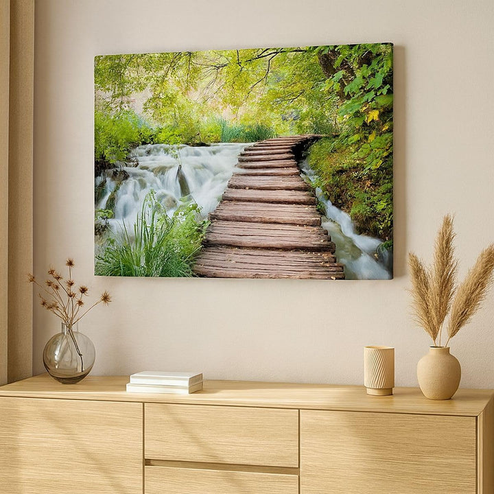 Bilder auf Leinwand 100x70cm Leinwandbild Nationalpark Natur Kieselsteine Gross Wanddeko Bild Schlaf