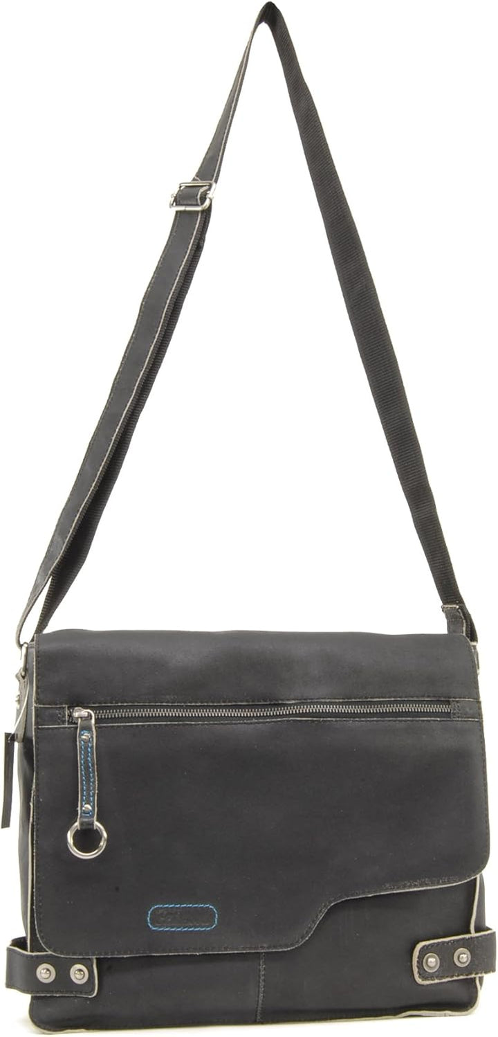 Ashwood -Leder - Umhängetasche/Schultertaschen/Arbeitstasche CAMDEN Schwarz, Schwarz