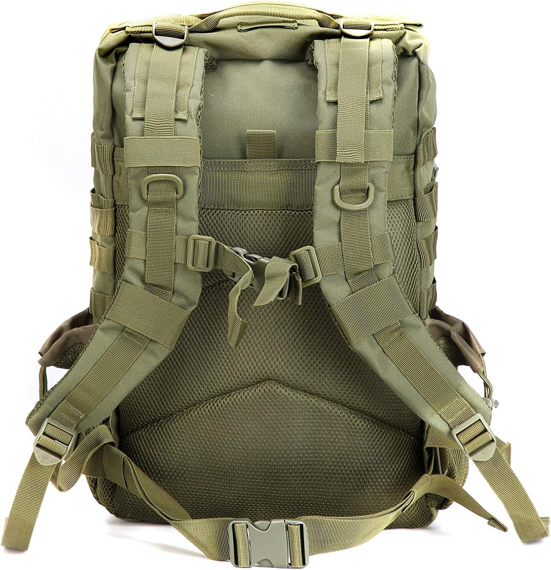 FALKENSTEJN Rucksack für Freizeit Outdooraktivitäten Schule Arbeit Multifunktionsrucksack Army 45l 4