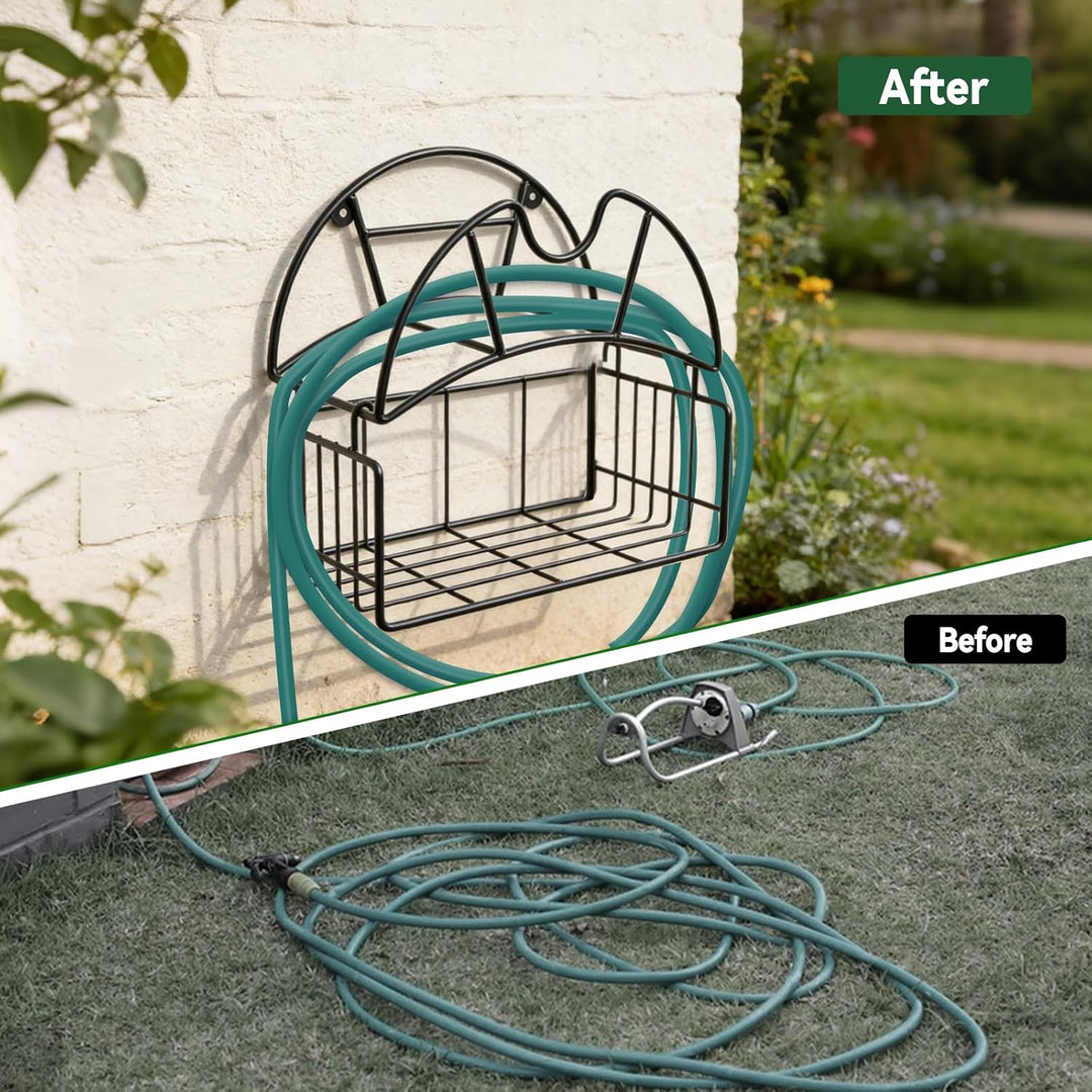 Gartenschlauchhalter, Wandhalterung, Rohraufbewahrungskorb, robuster Wasserschlauch-Aufhänger mit We
