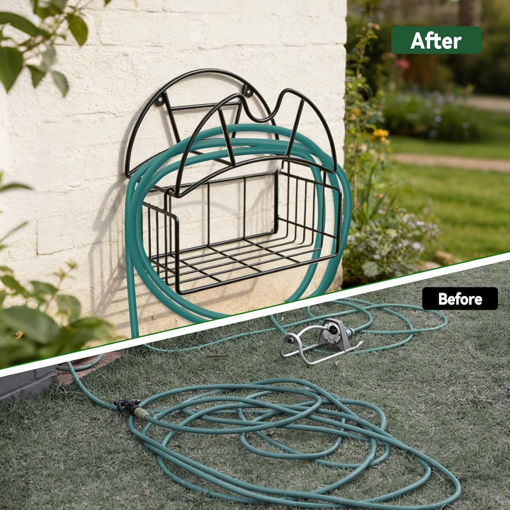 Gartenschlauchhalter, Wandhalterung, Rohraufbewahrungskorb, robuster Wasserschlauch-Aufhänger mit We