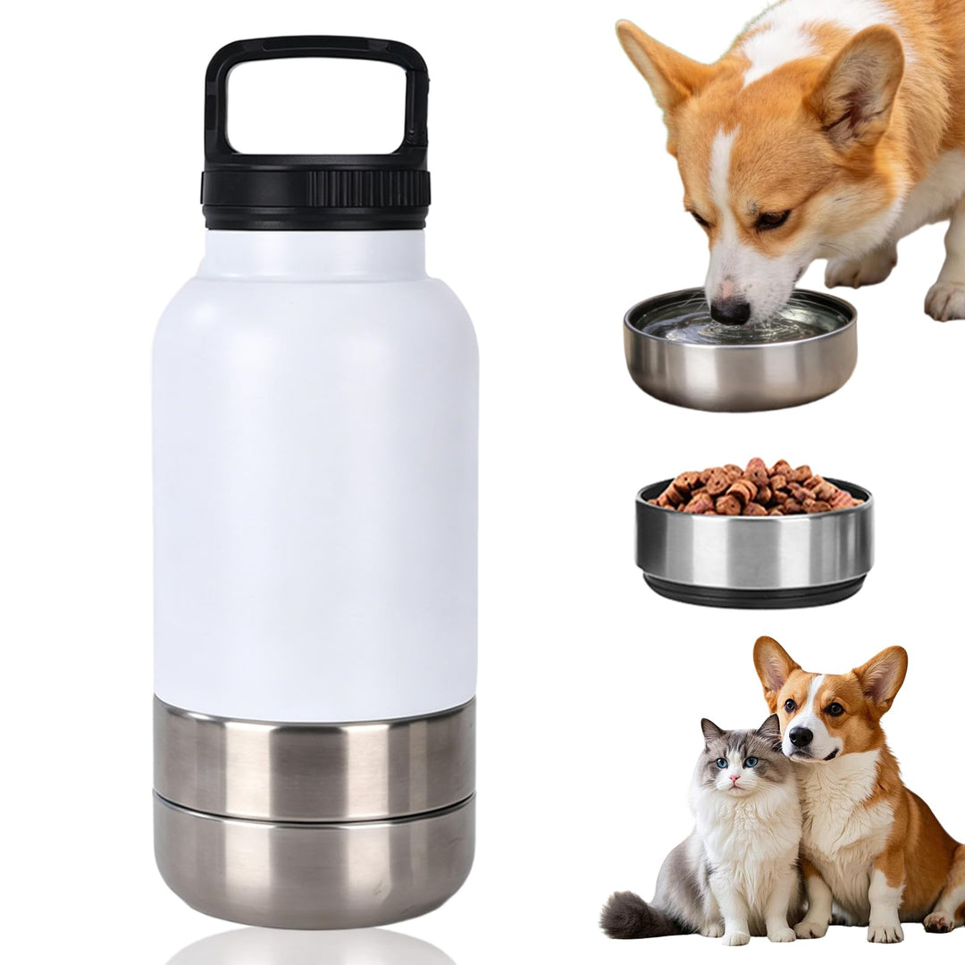 Trinkflasche Hunde für Unterwegs, 1000ml Reiseflasche für Hunde &amp; Katzen aus Edelstahl, Isolierter W