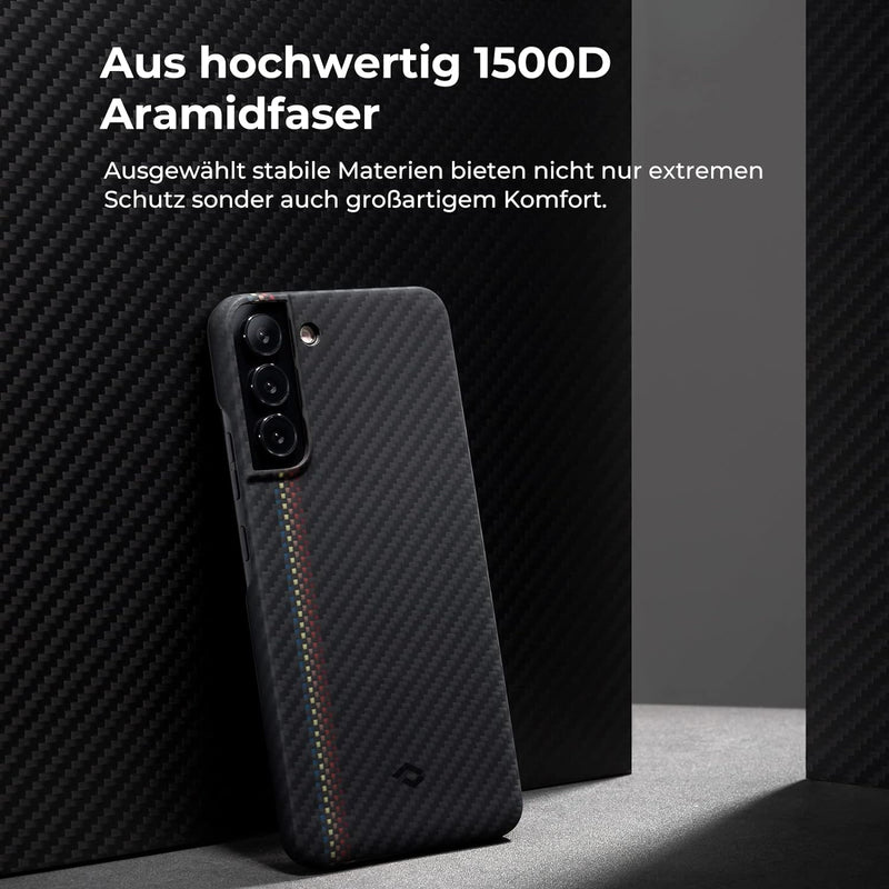 pitaka Magnetische Hülle für Samsung Galaxy S22 Plus 6,6 Zoll Ultradünne Handyhülle aus 1500D Aramid