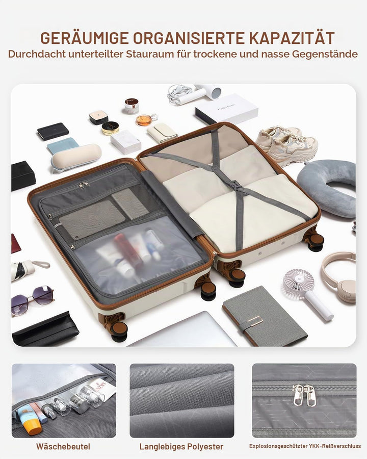 Sea choice Reisekoffer Set 5 Teilig ABS Hartschale Trolley Kofferset Gepäckset Grosse Kapazität Hand