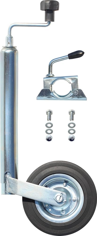 meinAnhängerersatzteil mAe 150kg / 90kg Anhängerstützrad Stützrad für Pkw Anhänger + Halter + Schrau
