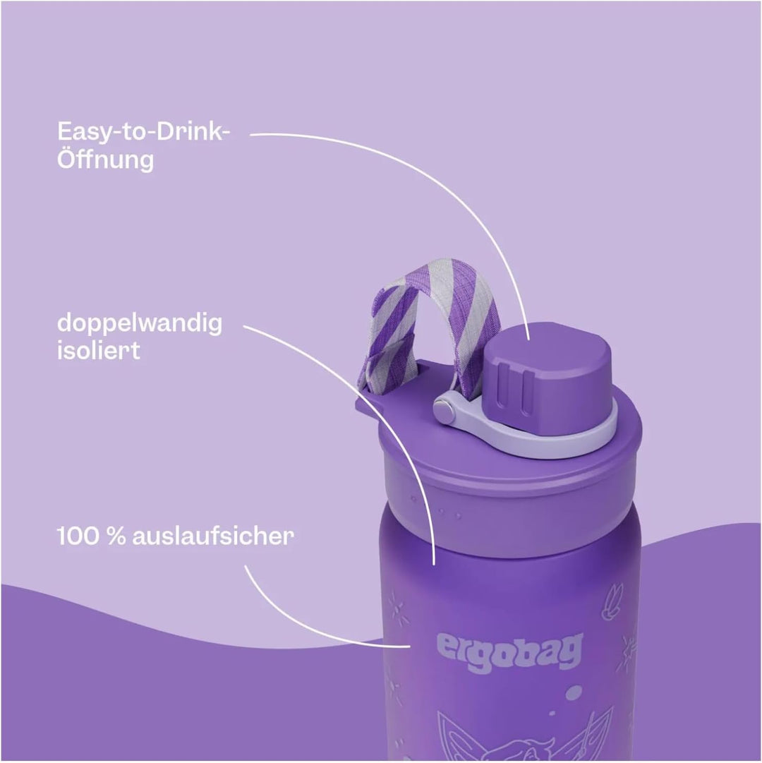 ergobag Motiv, BPA-frei 550 ml, auslaufsicher und Kohlensäure geeignet, spülmaschinengeeignet Delfin
