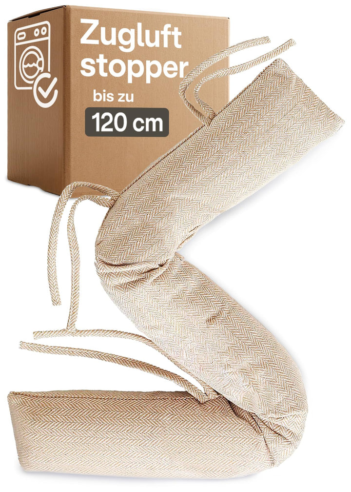Zugluftstopper für Fenster bis 120cm - Waschbar - Energiesparend - Extra Lang & Schwer - Auch für br