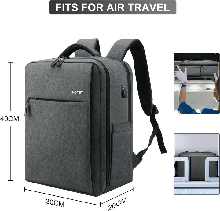HOMIEE Handgepäck Rucksack Herren, Laptop Rucksack 15,6 Zoll Reiserucksack Travel Backpack Business