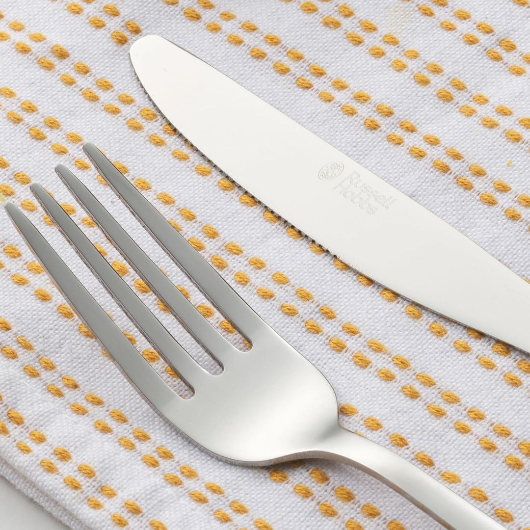 Russell Hobbs COMBO-2151 Vienna Deluxe Cutlery Set, 48 Piece, Stainless Steel, 12 Places, Mirror Fin