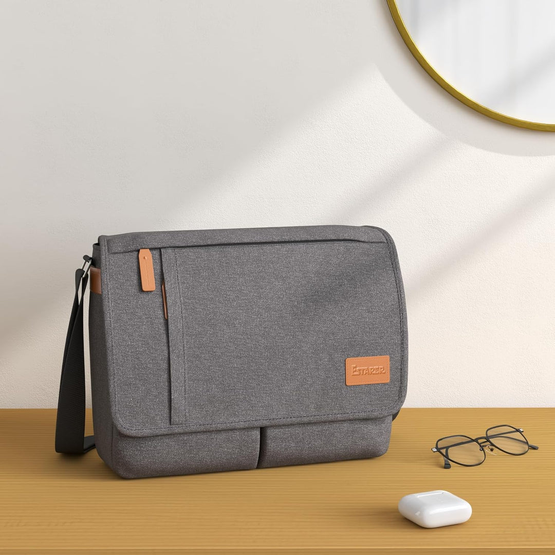 Estarer Umhängetasche 15,6 Zoll Laptoptasche aus Canvas für Schule/Reisen/Business 15-15.6 Zoll (Sch