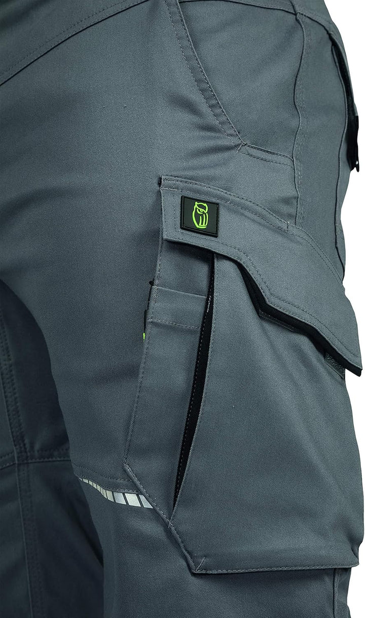LEIB WÄCHTER Flex-Line Arbeitshose Bundhose Premium grün-schwarz mit Spandex … 24 Grau/Schwarz, 24 G