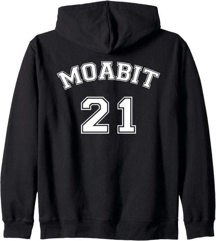 Moabit 21 - Weisses Nostalgie Design Berliner Bezirk Kapuzenjacke