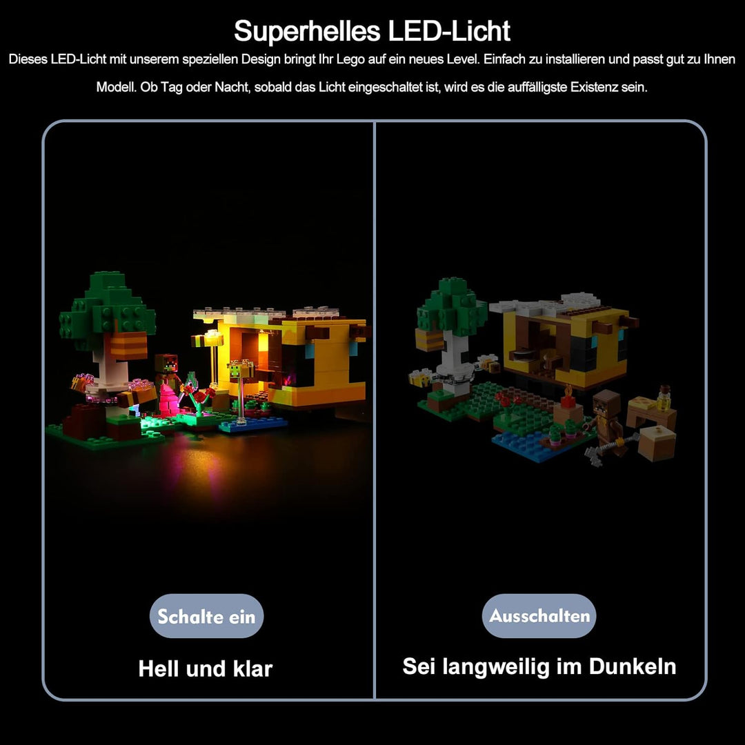 Led Licht Set für Lego 21241 Minecraft Das Bienenhäuschen, Dekoration DIY Beleuchtungsset für Lego T