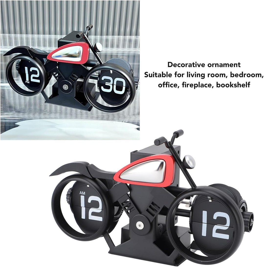 Klappuhr, Mechanische Schreibtischuhr Motorrad Modell Tischuhr Drehuhr Kreative Tischplatte Pendeluh