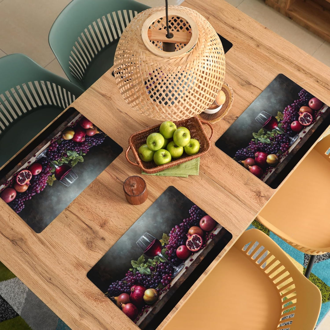 KitchenYeah© Platzsets Abwaschbar 6-Teilig 45x30 cm Tischsets Platzdeckchen rutschfeste Platzset Unt