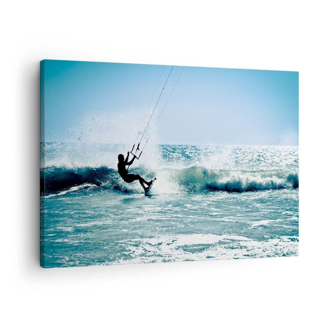 Bilder auf Leinwand Drachen-Surfen Wasser Ozean Leinwandbild 70x50cm Wandbilder Dekoration Wohnzimme