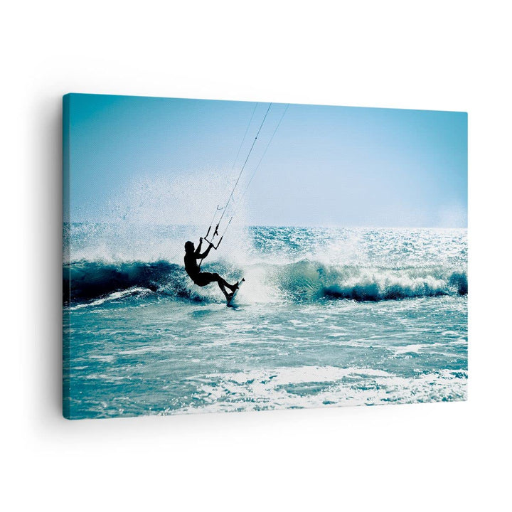 Bilder auf Leinwand Drachen-Surfen Wasser Ozean Leinwandbild 70x50cm Wandbilder Dekoration Wohnzimme