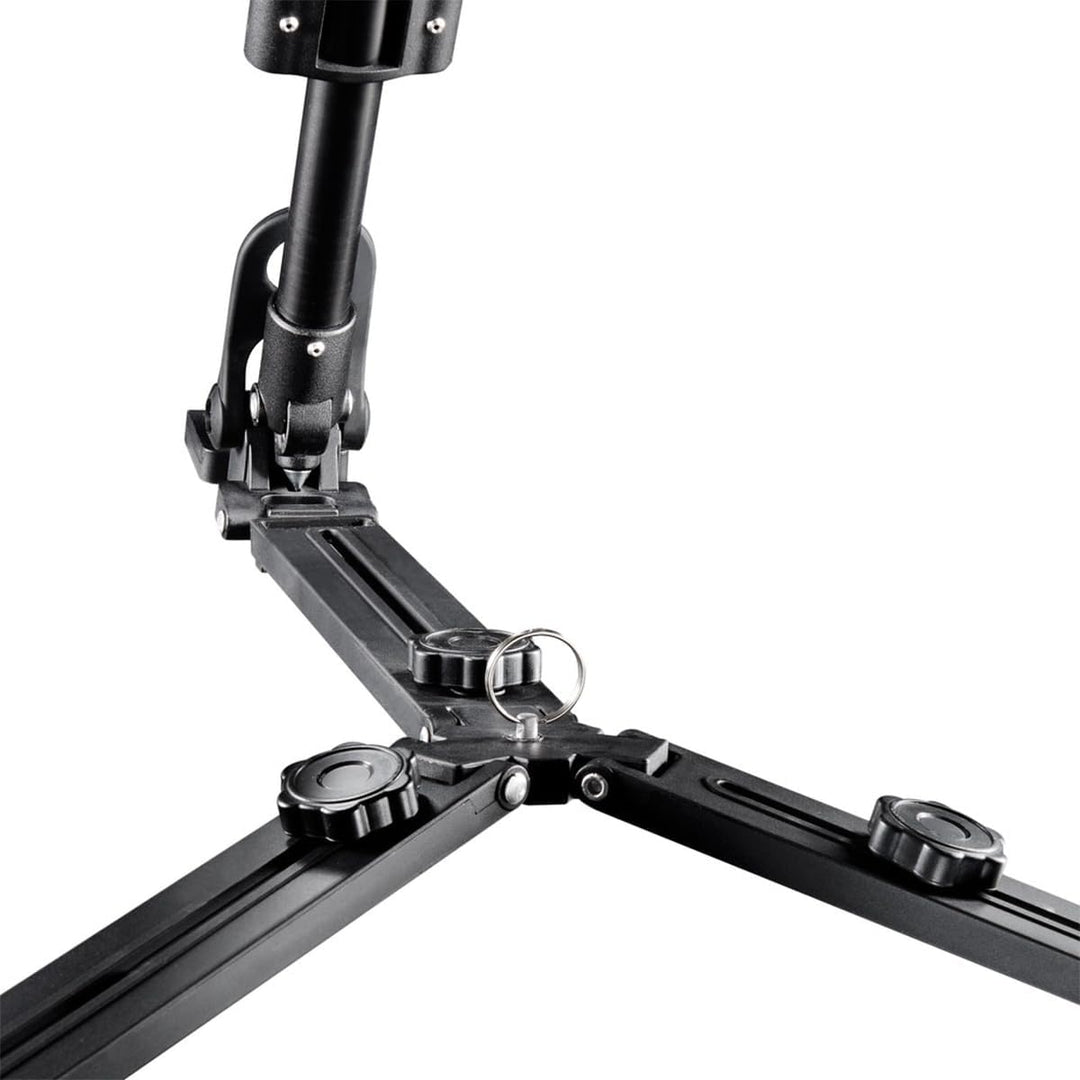 Mantona Dolomit 4000 Videostativ 170 cm (inkl. Fluid-Neiger, Counter Balance System, Wasserwaage, Bo