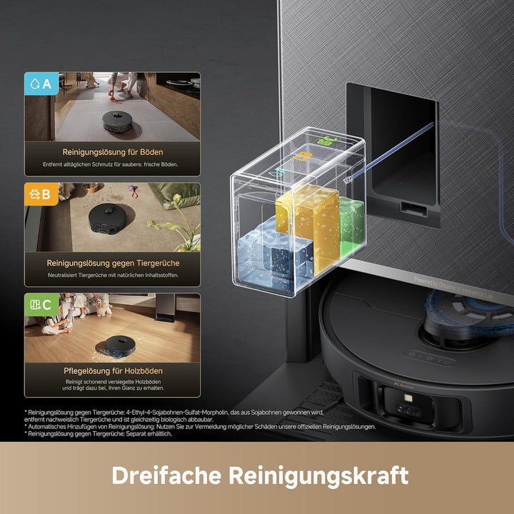 dreame Matrix10 Pro Saug- und Wischroboter: Multi-Mopp-Wechseldock, 3 Reinigungsfächer, Entwirrbürst