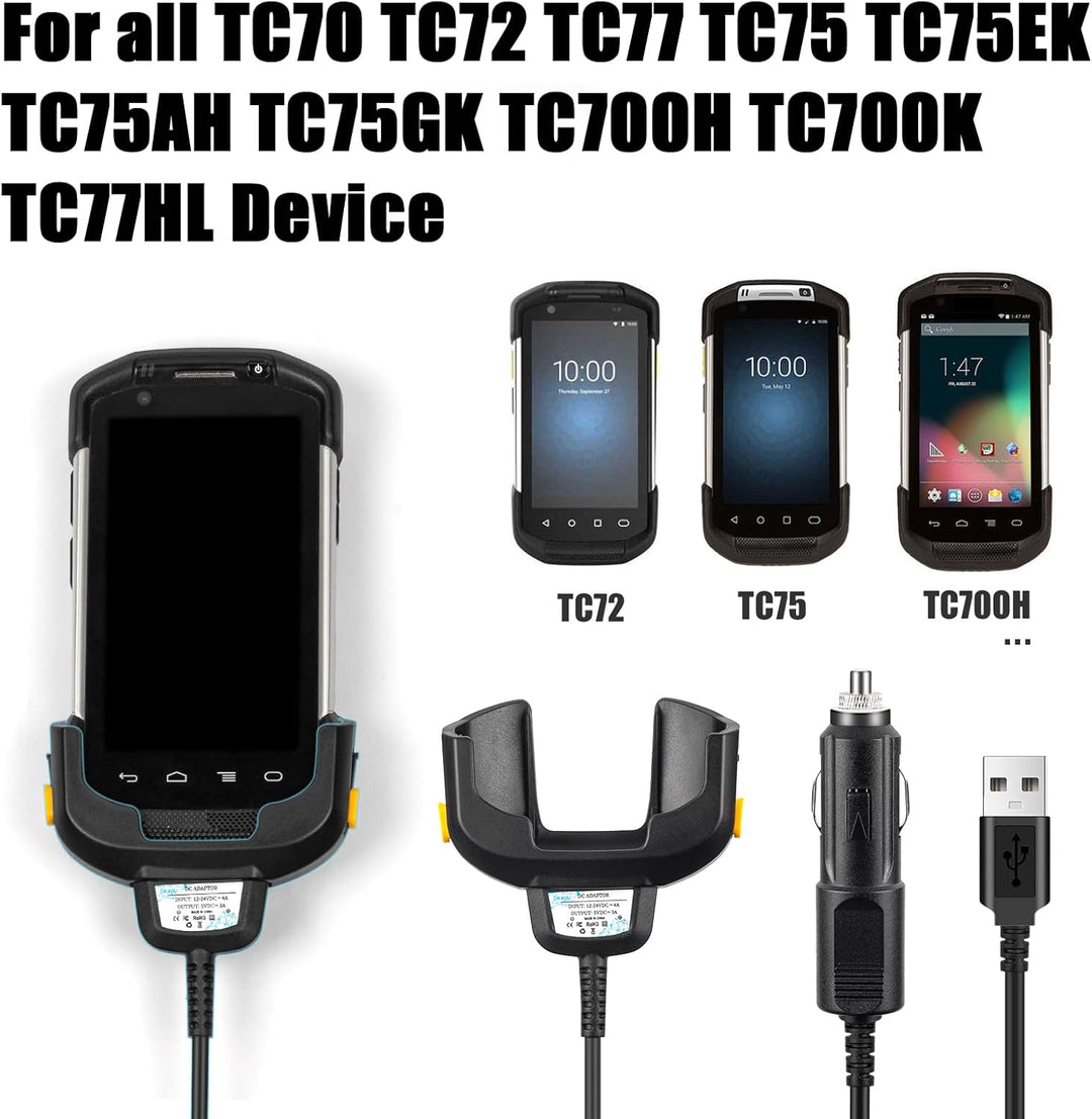 Sicimly Tc77 2-in-1 USB und Auto Schnellladekabel für Zebra Tc70 TC77 TC72 TC75 TC75X TC70X TC55 TC7