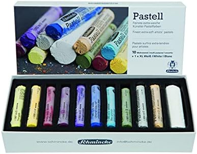 Schmincke – Pastell, Karton-Set mit 10 Farben + 1 x Weiss in XL, 77 751 097, Holzkasten mit 11 Paste
