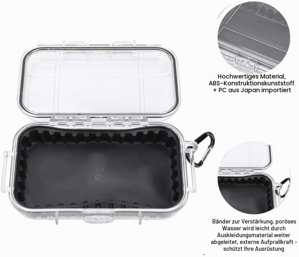 Alomejor Aufbewahrungskoffer Wasserdicht Stossfester luftdichter Carry Box Container für Outdoor Spo