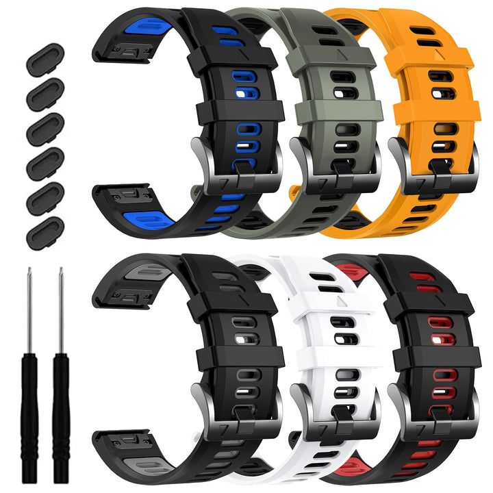 EZMVZKU 22mm Quick-Fit Armband für Garmin Fenix 7/7 Pro/6/6 Pro,Silikon Ersatzarmband Kompatibel mit