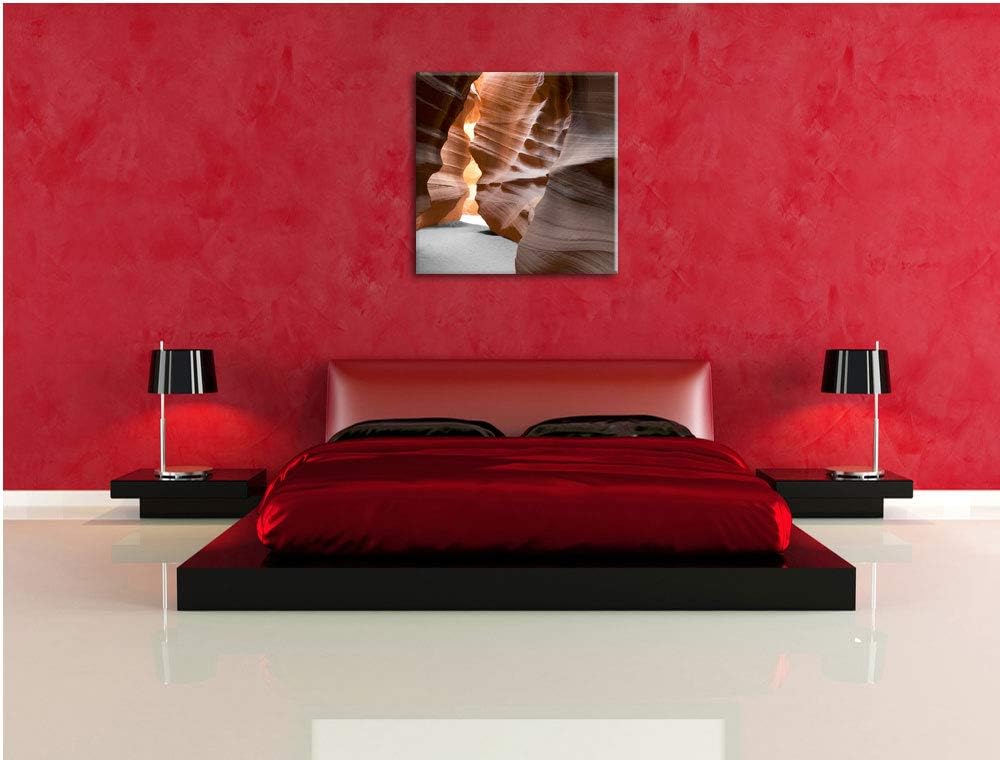 Pixxprint Durchgang im Antelope Canyon als Leinwandbild/Grösse: 70x70 cm/Wandbild/Kunstdruck/fertig