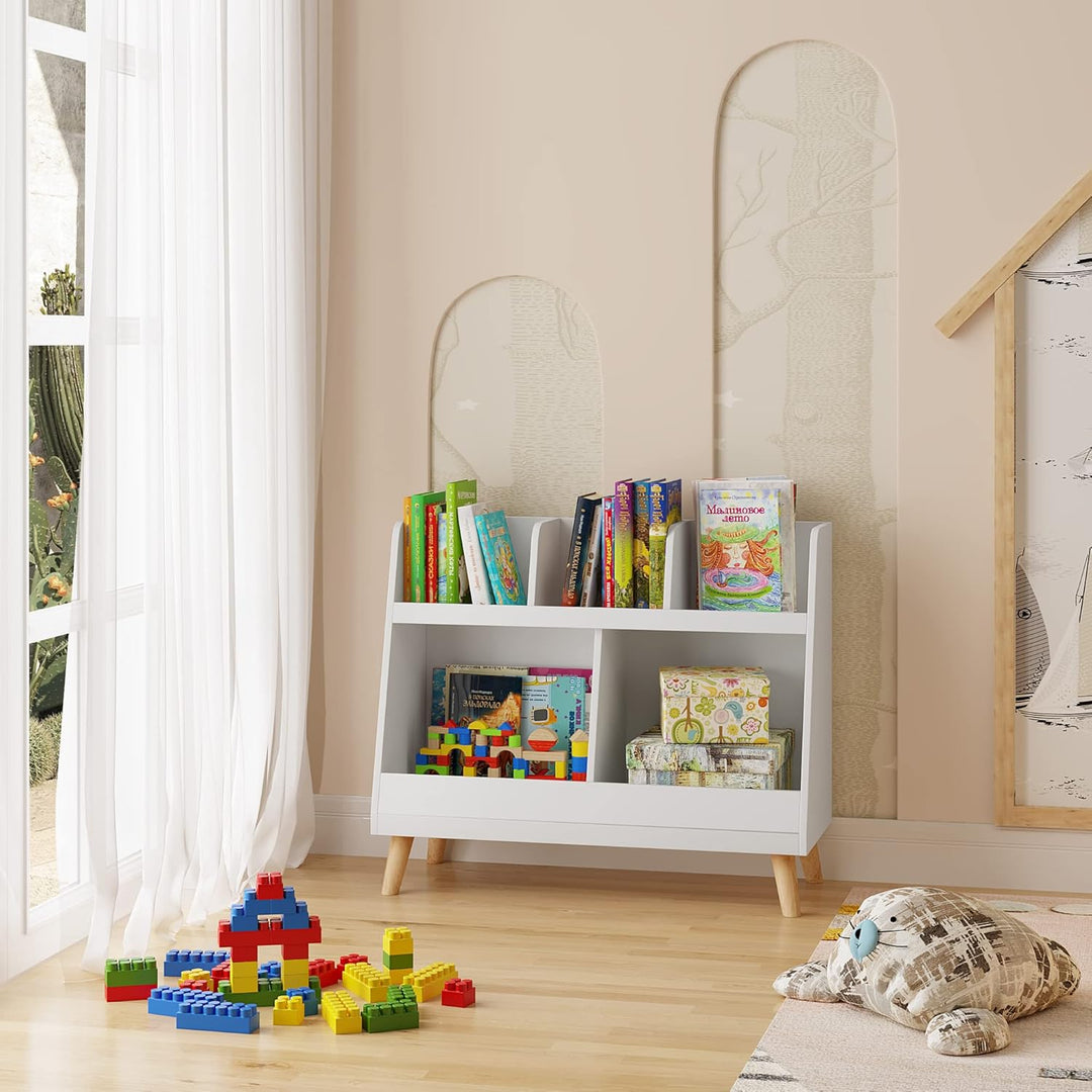 Lestarain Kinderregal, Kinderzimmerregal mit 5 Ablagefächern, Bücherregal für Kinder, Spielzeug-Orga