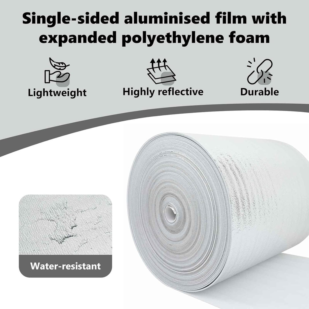 vidaXL Heizkörper-Reflektorfolie Silber 5 x 0,5 m Polyethylen, Heizaccessoire fürs Wohnzimmer, zylin
