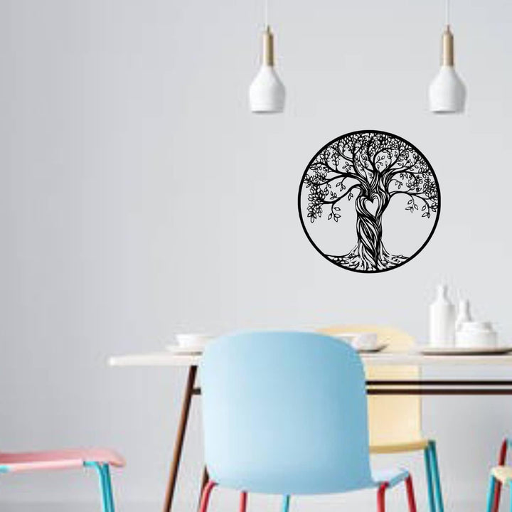 LIKEUDO 50 cm Tree of Life Schwarz Metall Baum Des Lebens Deko Wohnzimmer Wanddeko Wandkunst Schlafz