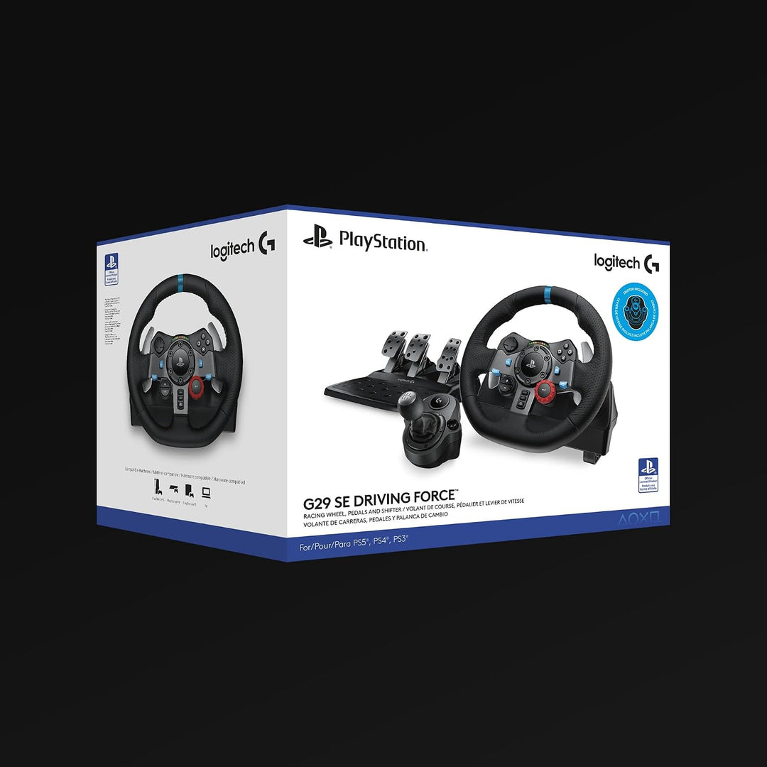 Logitech G G29 SE Driving Force Rennlenkrad und Pedale, Force Feedback, echtes Leder + Logitech G Dr
