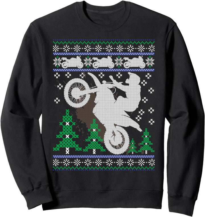 Motorcycle Dirt Bike Ugly Christmas BRAAAP Biker Xmas Gift Sweatshirt
