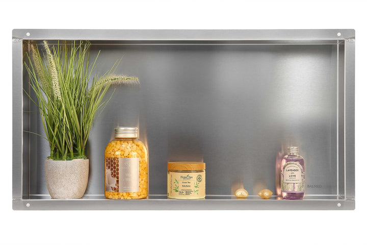 Balneo Wall-Box NO Rim - Chrom Nische Edelstahl - Verchromt Wandnische Dusche - Wasserdicht - Flexib