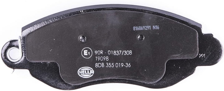 HELLA PAGID 8DB 355 019-361 Bremsbelagsatz - T9098 - Dicke/Stärke: 18.4mm - Bremssystem: Bosch - mit