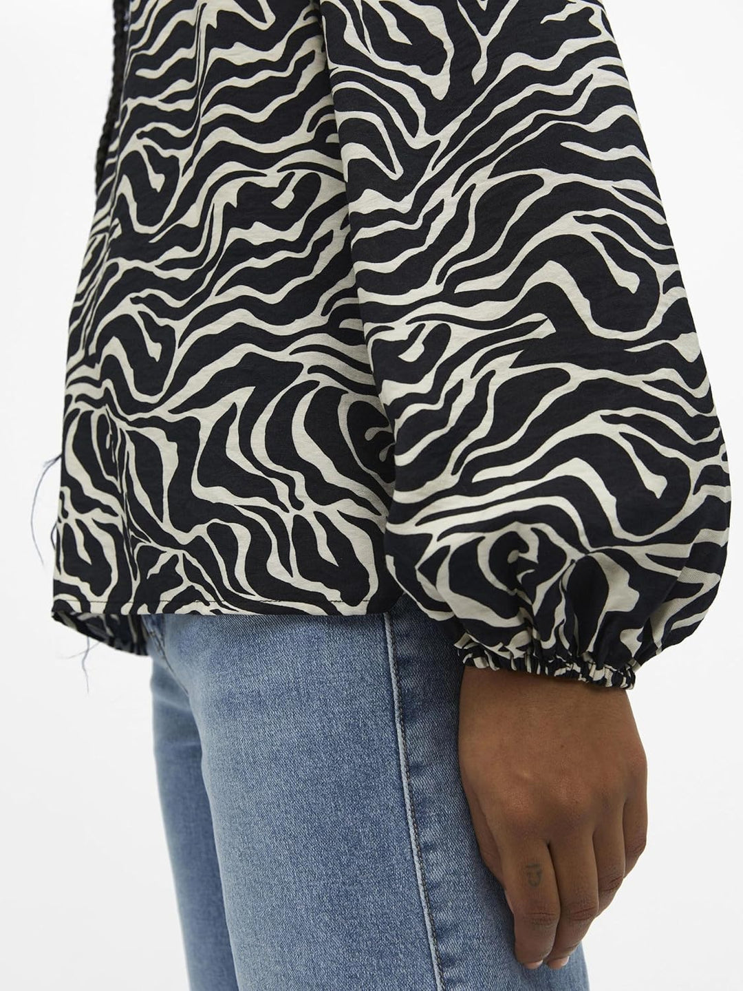Object Damen Objleonora L/S V-Neck Top Noos Bluse, 36 Schwarz