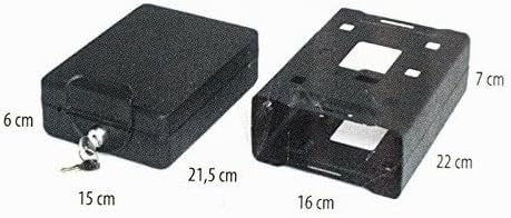 Carbest Hochsichterheits Mobilsafe mit Schlüssel B 15 x T 21 x H 5,5 cm, Geldkasette, Tresor schwarz