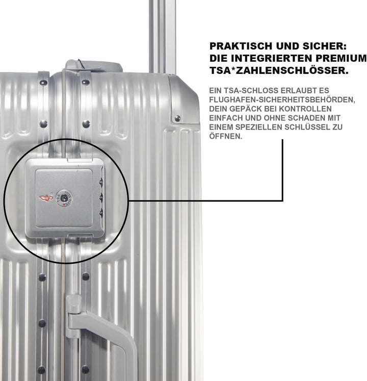 FusionShell Aluminiumrahmen Hartschalen Kofferset 3-teilig, 57 68 77 cm (43L 65L 110L), Formstabil,
