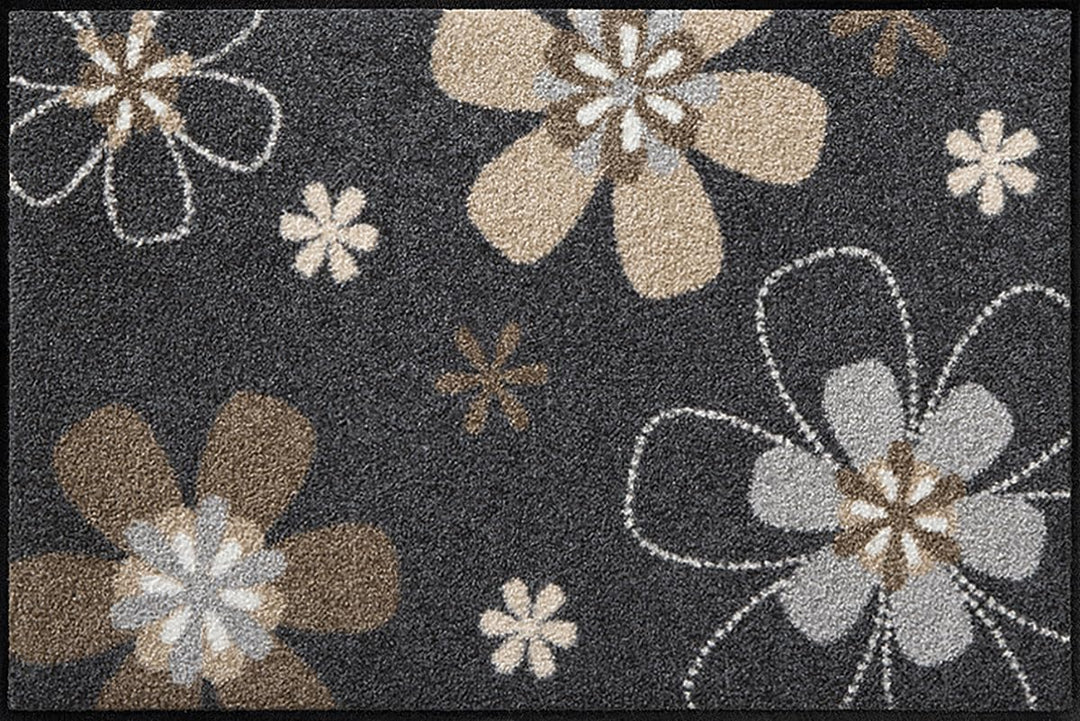 Salonloewe Fussmatte waschbar Florentina 50x75 cm Eingangs-Matte Fussabtreter Blumen Design Sauberla