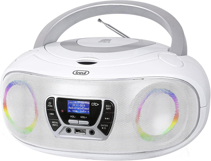 Trevi CMP 583 DAB Stereo mit digitalen Wellen DAB/DAB+ und FM mit RDS, alphanumerisches Display mit