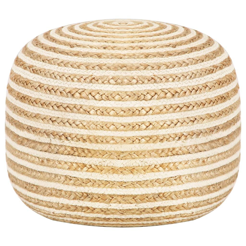 TEWTX7 Hand gestrickter Puff, Ottoman für Wohnzimmer und Schlafzimmer, Flechtoptik, Couch Hocker, Si