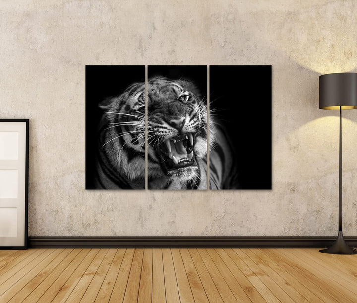 islandburner Bild auf Leinwand Sumatra Tiger Raubkatze Bilder Wandbilder Poster Leinwand 130x80cm -