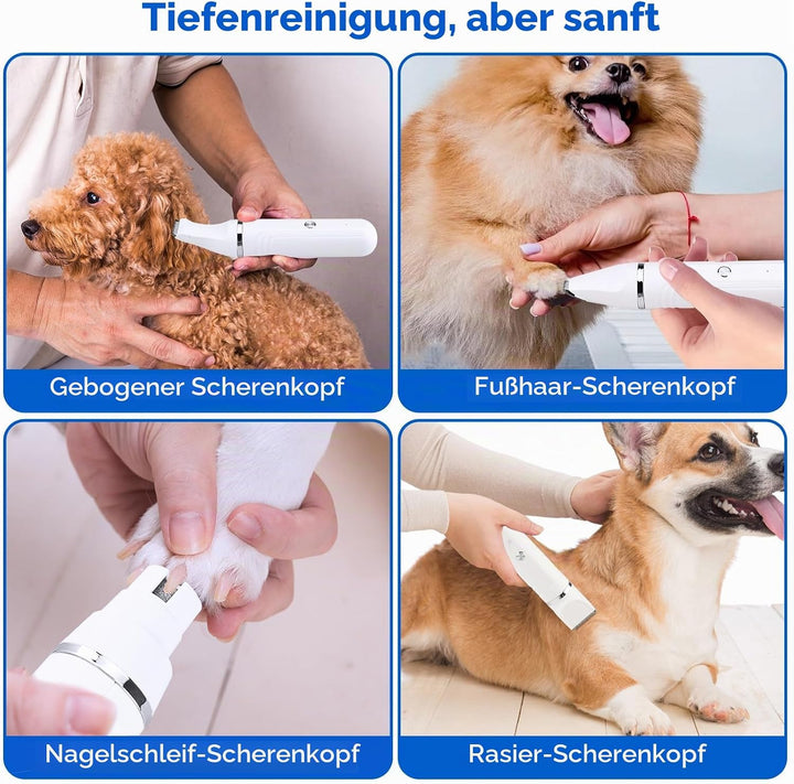 Pfotentrimmer für Hunde, 4-IN-1 Leise Schermaschine Katze Set, Profi Haarschneidemaschine für Katzen