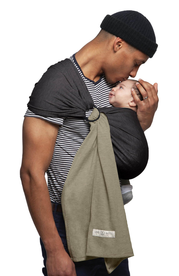 Je Porte Mon Bébé Tragetuch ohne Schleife, Anthrazit/Iris Anthracite/Olive, Anthracite/Olive