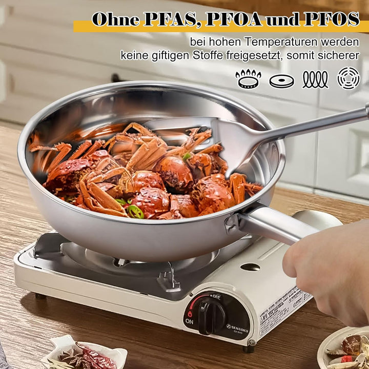 Hunnycook Topfset Induktion - 15-teilig, Starkbodig Edelstahl Töpfe Set, Inklusive Kochtöpfe, Bratpf