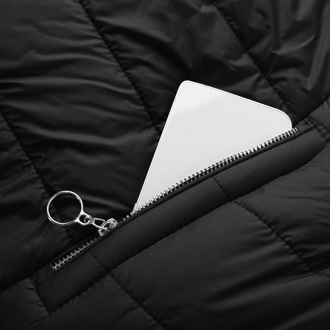 EMATOP Steppjacke Damen Warmer Lang Winterjacke Gefüttert Fleece Daunenjacke Baumwolle Elegant Puffe