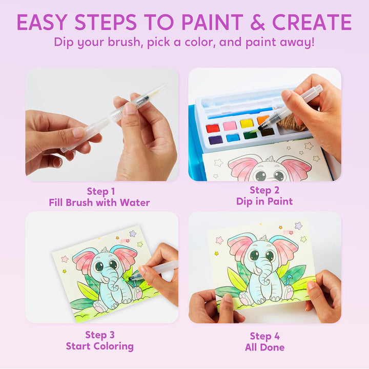 Klever Kits Aquarell-Malsets für Kinder ab 3 Jahren, Malbücher für Kleinkinder, Bastelspielzeug, Geb