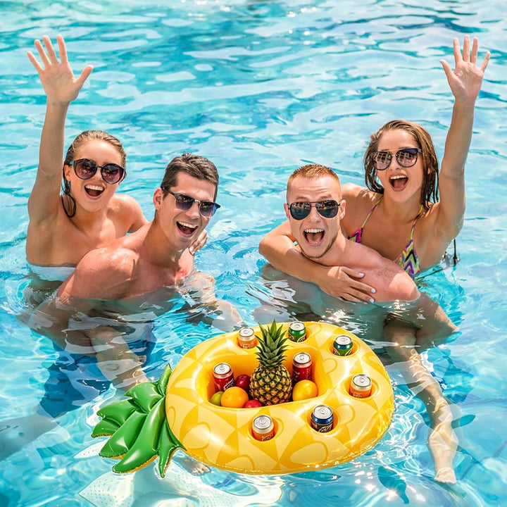 Ananas Poolbar, 2in1-Getränke und Snackhalter Poolbar 7 Löcher Grosse Kapazität Untersetzer, Aufblas