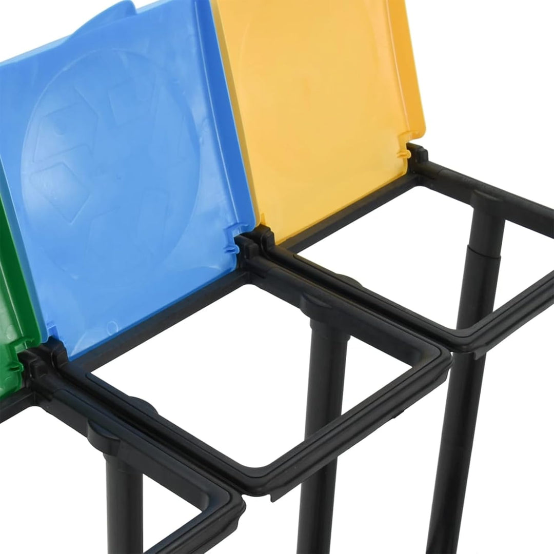 Homgoday Müllsackständer mit Deckel 240-330 L Mehrfarbig PP Abfallsammler für Mülltrennung 98x36x82