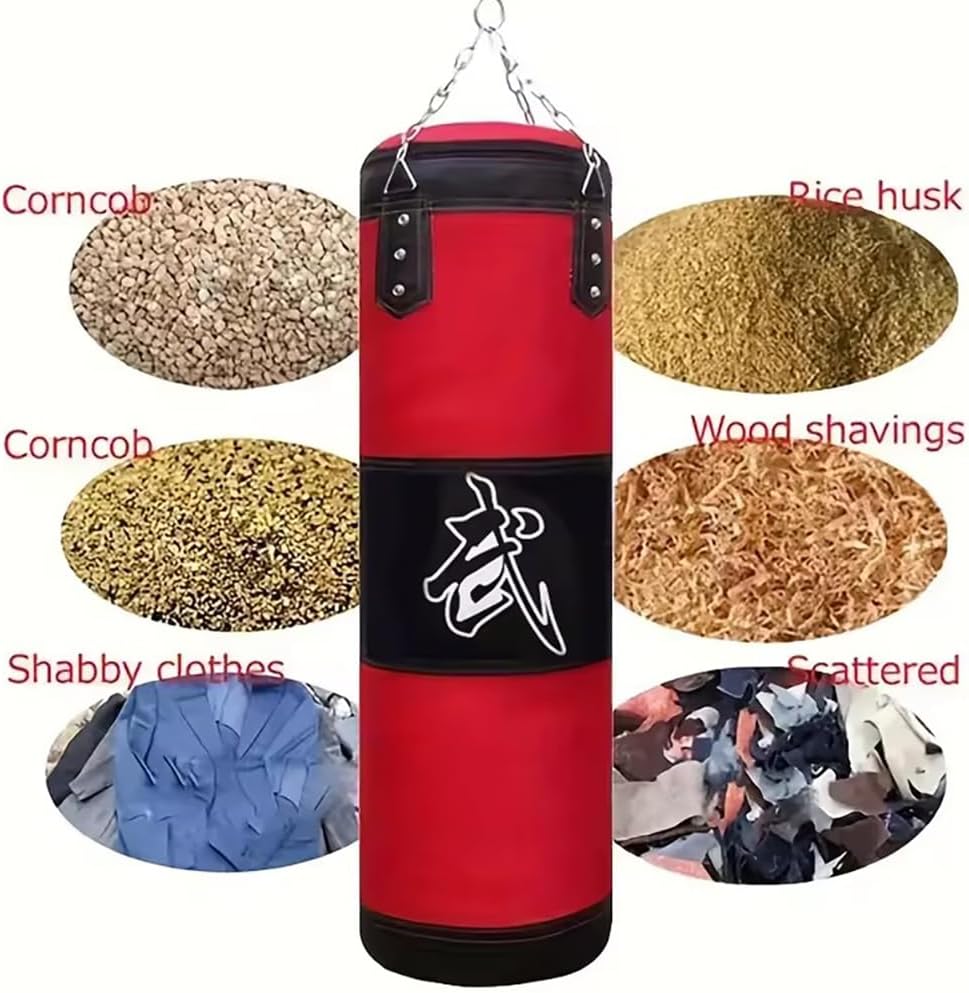 Boxsack Hängend, 15-in-1 Heavy Duty Boxsack, PU-Material Mit dickerer Kette kann 360° gedreht werden